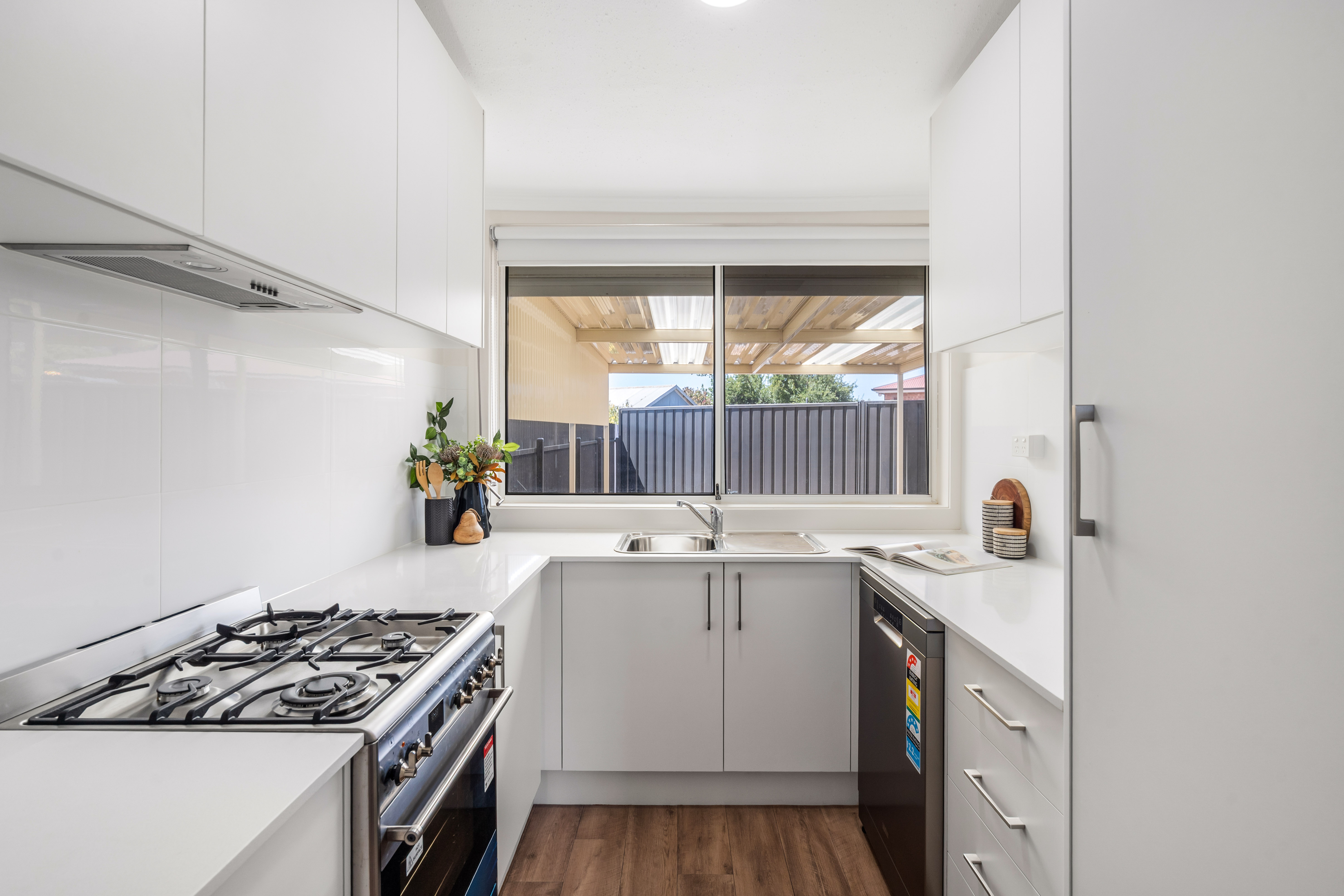 Modern kitchen with gas cooktop